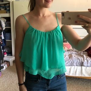 Flowy Timing Aqua Tank Top